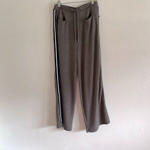 Max Studio Performance Gray Racer Stripe Draw String Straight Leg Sweatpants M